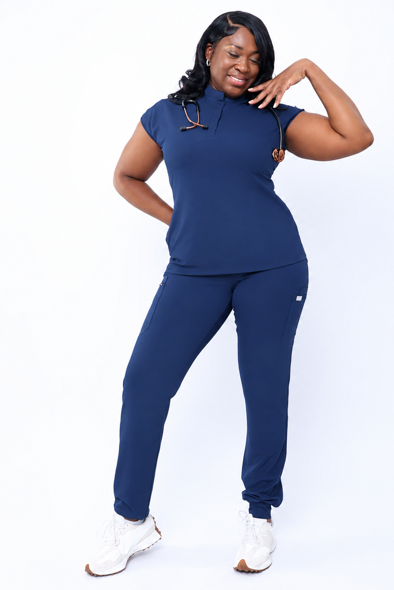 Mandarin Collar Scrub Top